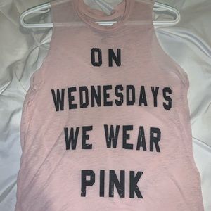 🟣Baby pink Mean Girls burnout tank top